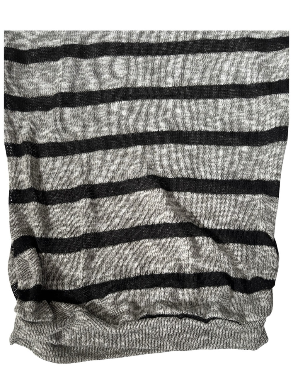 Twenty One Gray Black Striped Knit Top Small Cap Sleeve Casual - Picture 11 of 13